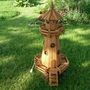 Dekoleuchtturm Holz, teakfarben, 120cm, Wechsellicht 230V 2