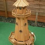 Dekoleuchtturm Holz, teakfarben, 120cm, Wechsellicht 230V 3