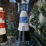 Leuchtturm Garten XXL, "Roter-Sand", Blau-Weiss 185cm, GFK, beleuchtet 3