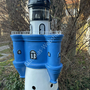 Leuchtturm Garten XXL, "Roter-Sand", Blau-Weiss 185cm, GFK, beleuchtet 7