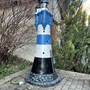 Leuchtturm Garten XXL, "Roter-Sand", Blau-Weiss 185cm, GFK, beleuchtet 5