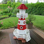 Deko Leuchtturm Garten, Rot-Weiss, 120cm, Wechsellicht 230V 4