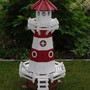 Deko Leuchtturm Garten, Rot-Weiss, 120cm, Wechsellicht 230V 3