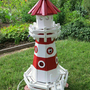 Deko Leuchtturm Garten, Rot-Weiss, 120cm, Wechsellicht 230V 5