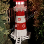 Deko Leuchtturm gross, Rot-Weiss, 180cm, Standlicht 230V 2