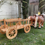 Pferde Figuren Deko mit Wagen, 150cm lang 3