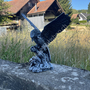 Adler Dekofigur für den Garten, betonfarben, 52 cm hoch 2