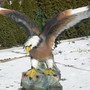 XXL Deko Adler Figur gross, auf Fels, Flügel ausgebreitet, 102cm hoch