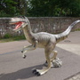Grosse Dino Figur Velociraptor mit Dino Jungem in offenem Ei 2