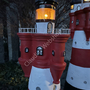 Leuchtturm für Garten "Roter Sand", 117 cm, Wechsellicht 230V 2