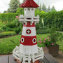 Gartendeko Leuchtturm, Rot-Weiss, 120cm, Standlicht 230V 3