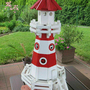 Gartendeko Leuchtturm, Rot-Weiss, 120cm, Standlicht 230V 2