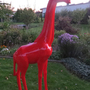 Giraffe Figur Jungtier lebensgross, Uni, in Wunschfarbe, 210 cm hoch