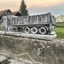 Blumentopf Beton,LKW Mercedes Actros mit Auflieger, 80cm lang 4