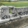 Blumentopf Beton,LKW Mercedes Actros mit Auflieger, 80cm lang 22