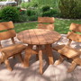 Garten Möbel Holz "Forest House", 4 Stühle, 120er Tisch, lasiert
