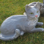 Deko Katzen - Katzen Figuren grau, liegend 2