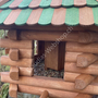 Grosses Vogelfutterhaus aus Holz, teak-grün, Höhe 52cm, Ø 65cm 4