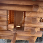 Grosses Vogelfutterhaus aus Holz, teak-grün, Höhe 52cm, Ø 65cm 3