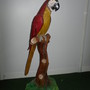 Deko Papagei Figur auf Stange, 89 cm hoch