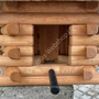 Grosse Vogelfutterstation aus Holz, teak-palisander, Höhe 52cm, Ø65cm 7