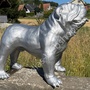 Englische Bulldogge Figur für Garten, silber, 70cm hoch 3