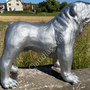 Englische Bulldogge Figur für Garten, silber, 70cm hoch 2
