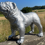 Englische Bulldogge Figur für Garten, silber, 70cm hoch 6