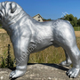 Englische Bulldogge Figur für Garten, silber, 70cm hoch 5