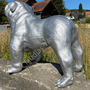 Englische Bulldogge Figur für Garten, silber, 70cm hoch 7