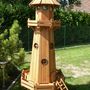 Leuchtturm für Garten gross, teakfarben, 180cm, Wechsellicht 230V 3