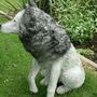 Wolffigur für den Garten, grau, sitzend, 67 cm hoch 2