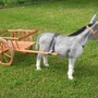 Dekofigur Esel, Grau, mit Wagen, 177cm lang 4