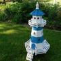 Leuchtturm für Garten, Blau-Weiss, 120cm, Standlicht 230V 2