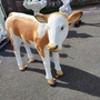 Gartenfigur Kalb Figur lebensgross Simmentaler Fleckvieh 121 cm lang