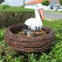 Storch Figur zur Geburt, Storchennest Ø45cm 2