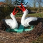 Storch Deko zur Geburt mit Storchennest Ø 80 cm, 2 Störche 2