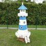 Leuchtturm für den Garten, Blau-Weiss, 180cm, Standlicht 230V 2