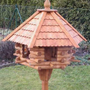 Vogelhaus mit Ständer wetterfest, teakfarben, Höhe 165cm, Ø65cm 4