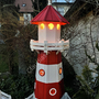 Leuchtturm Garten XXL Solar, Rot-Weiss, 225cm, Wechsellicht, Farbwechsler 2
