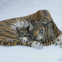 Tigerfiguren lebensgross, Mutter mit Jungem, liegend, 110 cm lang