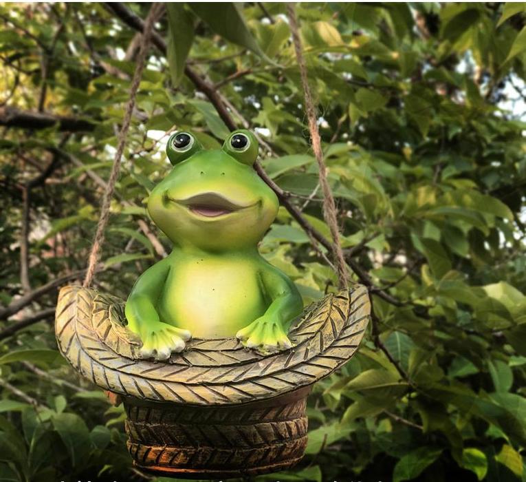 OSOLADY Frosch-Gartenfigur Aus Harz – Lustige Froschstatue Für Garten, Regal, Teich & Desktop