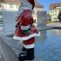 Deko Weihnachtsmann für Draussen (Santa Claus) mit Laterne
