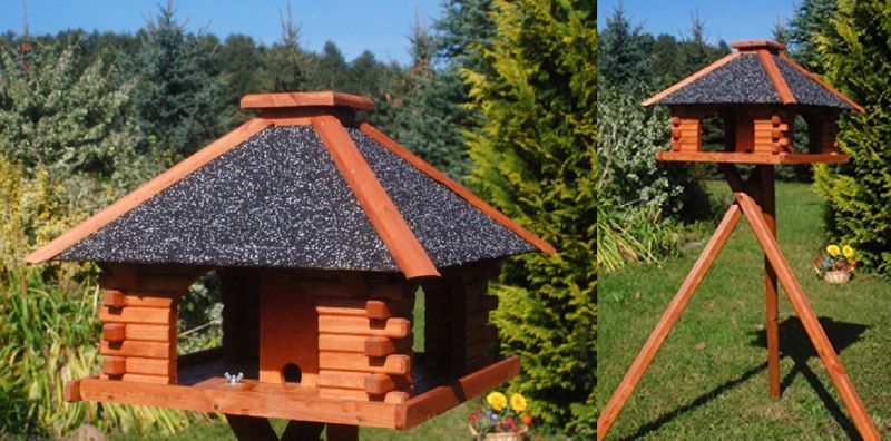 - [Vogelhäuser mit Solarbeleuchtung] Vogelhäuschen 50x38cm, dunkel mit