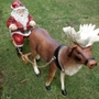 Weihnachtsdeko Outdoor - Weihnachtmann und Rentier mit Schlitten Outdoor 140 cm