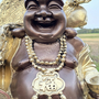 Buddha Statue Glücksbuddha mit Glückskette 9