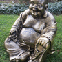 Buddha Figur Gold - Glücksbuddha mit Glückskette 2