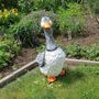 Lebensgrosse Vogel Figur für den Garten, Gans grau-weiss, 76 cm 2