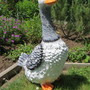 Lebensgrosse Vogel Figur für den Garten, Gans grau-weiss, 76 cm hoch