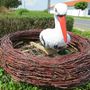 Deko Storch Figur zur Geburt, Nest Ø60cm 4